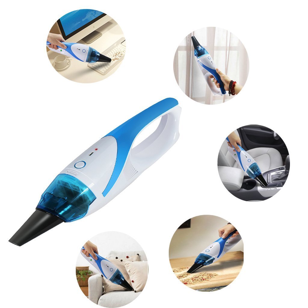 Mini Handheld Vacuum,1400PA Powerful Portable Cordless Vacuum Cleaner, Rechargeable Vacuum with 2 Nozzles for Pet Hair，Dirt，Crumbs etc