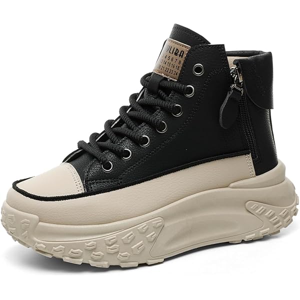 Nzzoo Women's Platform Walking Sneakers - Breathable Lace-Up Fashion Tennis Shoes