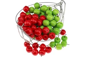Gresorth 100pcs Artificial Green & Red Apples Fake Fruit Apple Home Party Christmas Tree DIY Decoration Model