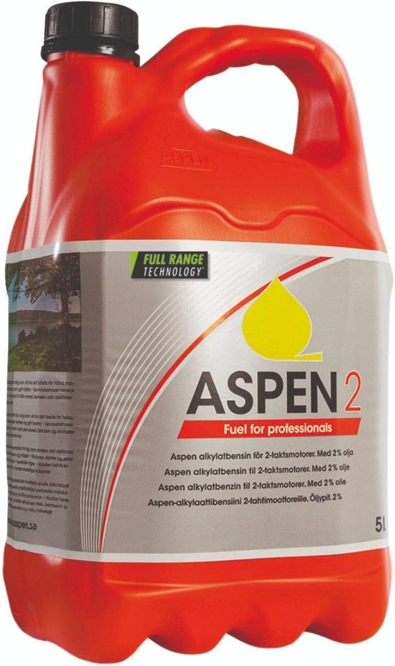 Aspen 2 Stroke Alkylate Fuel 5 Litre Can for Strimmer Brushcutter Chainsaw