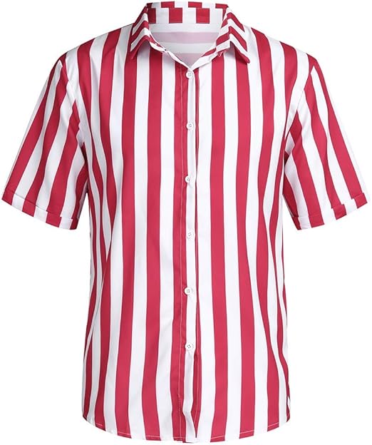 Red striped button down shirt Clearance