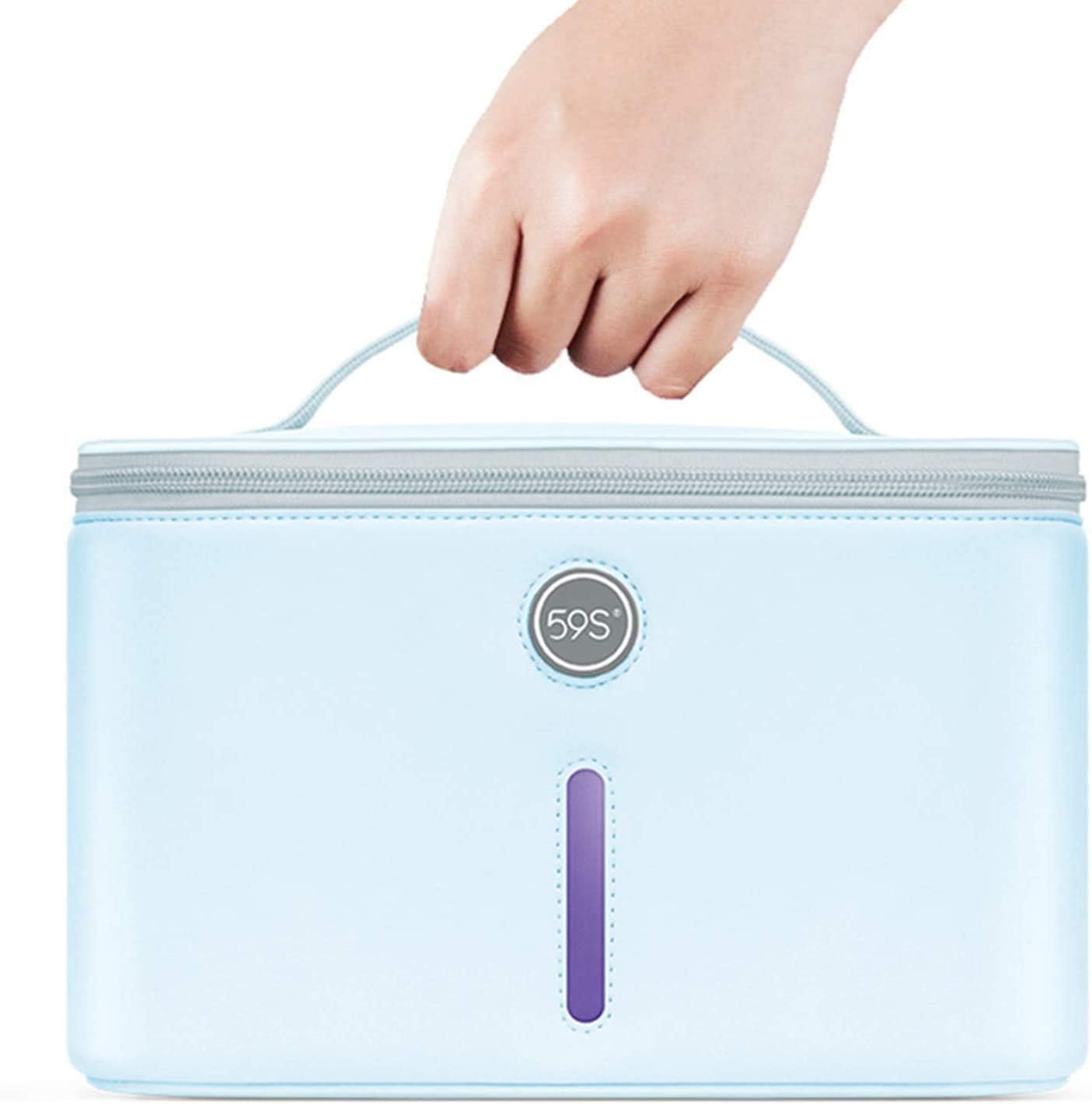 UVC box sterilizer, Blue Sanitizing box Portable Bag UVC light cleaner UV Sterilizer, with 24 UVC LEDs Large Size Light Box for Phone, Beauty Tool 99.99% Cleaned in 3 minutes. 59S P55