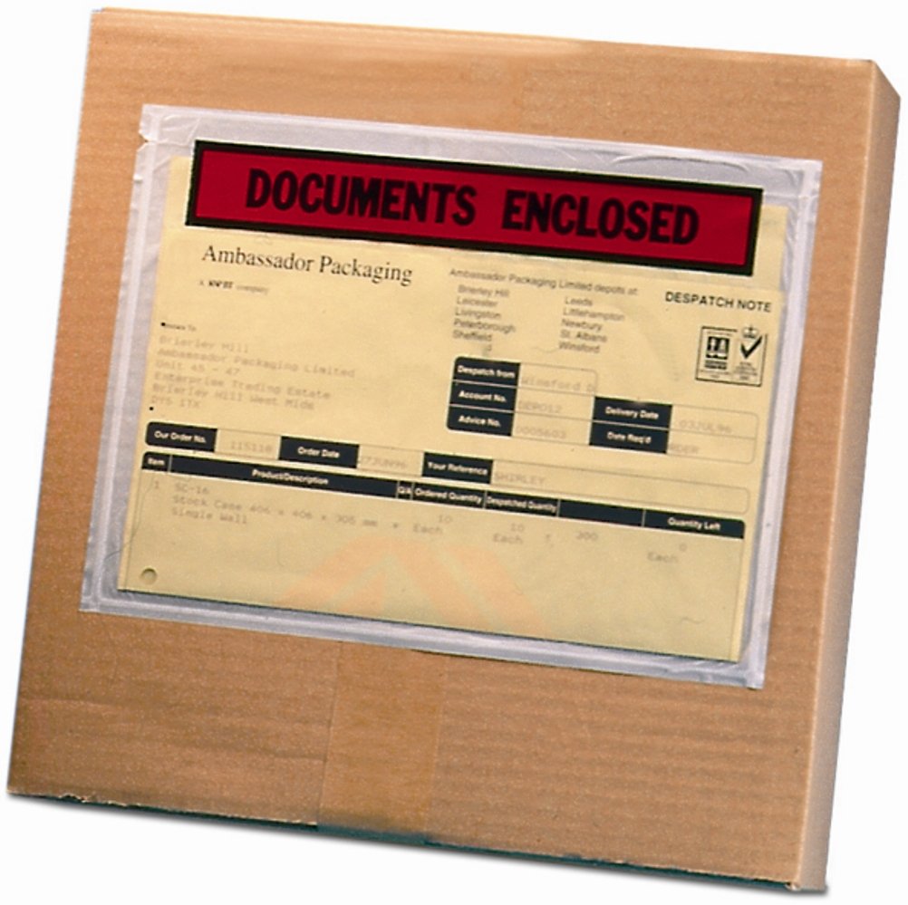 Ambassador PLE-DOC-A7 128 x 108 mm Printed A7 size Document Enclosed Envelopes, Box of 1000