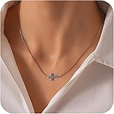 ANDKISS Cross Necklaces for Women - Dainty Cross Necklace 14k Gold Plated Necklace Simple Gold Charm Jewelry For Women Gift