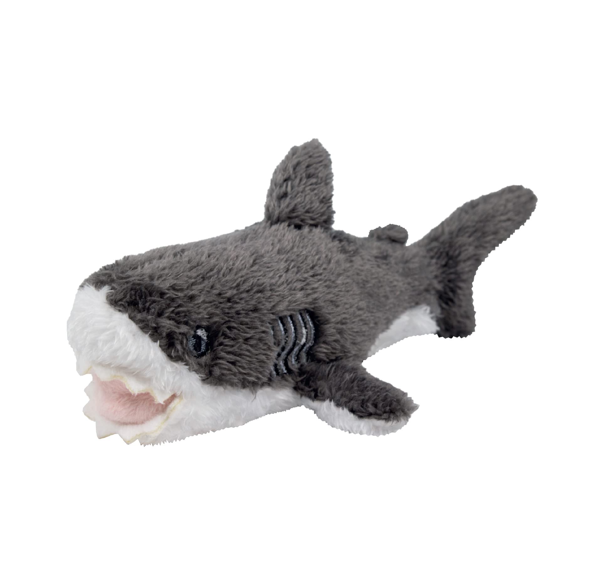 EcoBuddiez - Great White Shark from Deluxebase. Mini Soft Plush Animals made from Recycled Plastic Bottles. Eco-Friendly Cuddly Gift for Kids and Cute Stuffed Animal Toy for Toddlers.