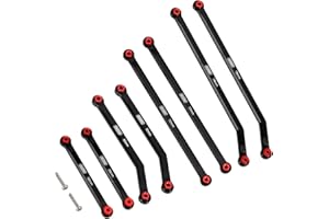 INJORA High Clearance Front 4 Links Set for SCX24 Gladiator Dodge Power Wagon 1/24 RC Crawler Car Axial, 8PCS (Black)