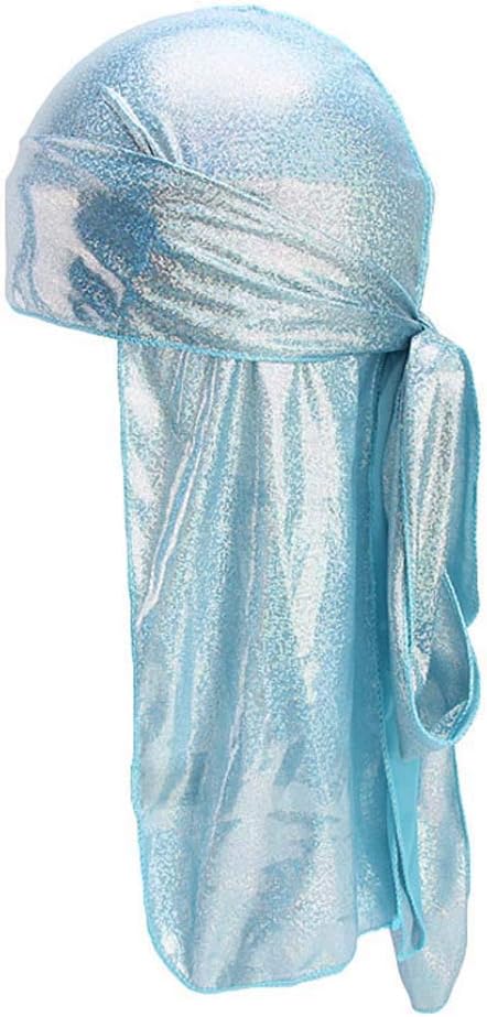 Men Women Hat, Silk Polyester Bandana Hat Durag Rag Tail Headwrap Headwear Gift