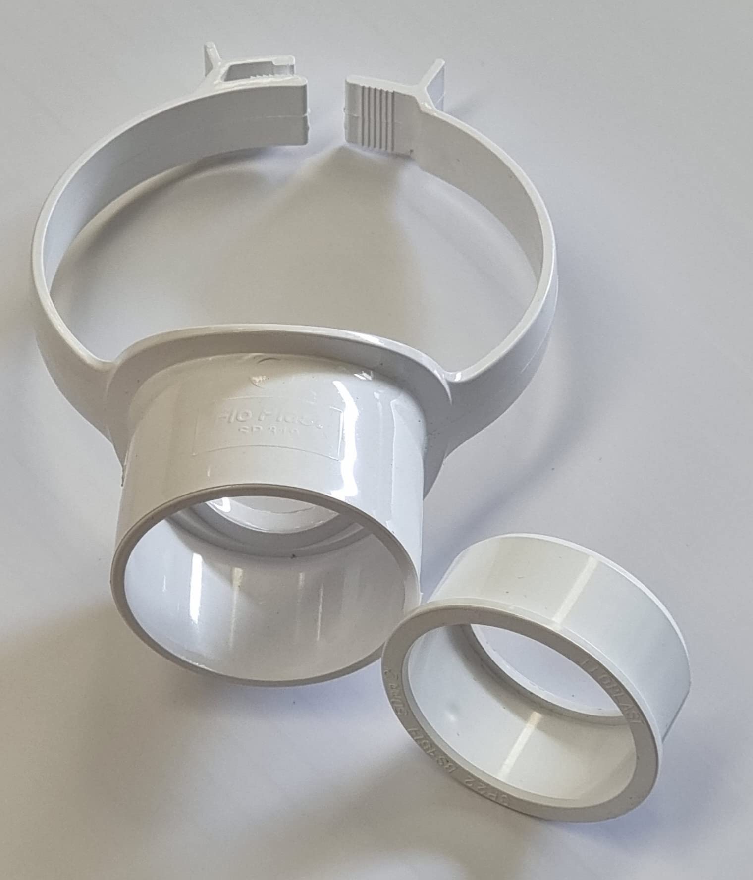 Floplast Soil Pipe White Strap Boss with 50mm - 2" Solvent Boss Adapter