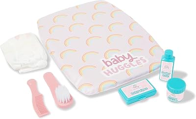 Casdon Casdon Baby Huggles Changing Mat Set Dolls 46cm Nappy Brush Talc