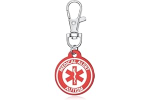 YOTHIWAD Medical Alert Keychain for Women Men,Medical ID keychain with Free Laser Engraving Red Light Suitable for Bags Cloth