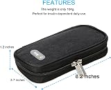 YOUSHARES Insulin Travel Case with 2 Ice Packs Black Compact Portable Insulated view 4