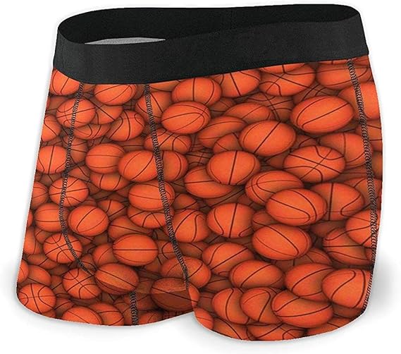 Basketball Balls Pattern Men's Boxer Brief Breathable Elastic Underwear