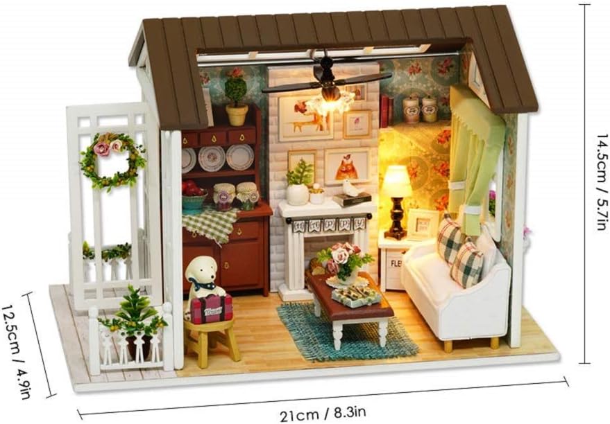 DIY Miniature House Kits with Furniture and LED Lights - Image 4