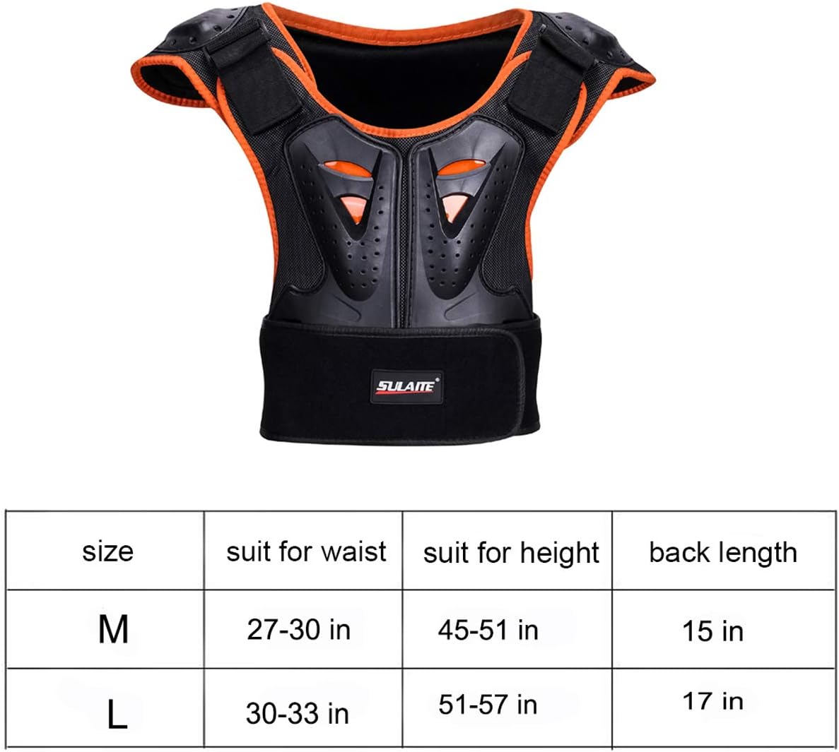 GuTe Kids Bike Chest Protector, Sport Motocross Skiing Armor Vest Spine Protective Gear: Automotive