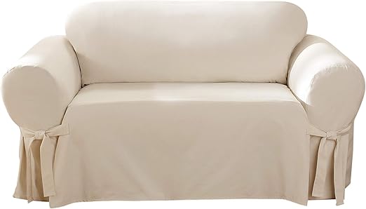 Amazon Com Surefit Cotton Duck Loveseat Slipcover Natural
