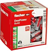 fischer DuoPower 8x40 Wall Plug Red Grey 8 mm
