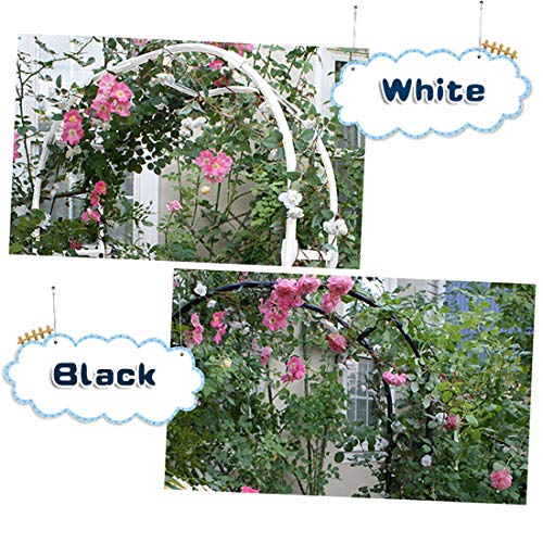 Gnova Weißer Rosenbogen GartenTorbogen Gitterlaube für Kletterpflanzen,Hochzeitseingang,BlumenRosenhilfe,schwarz,Breite… – Bild 3
