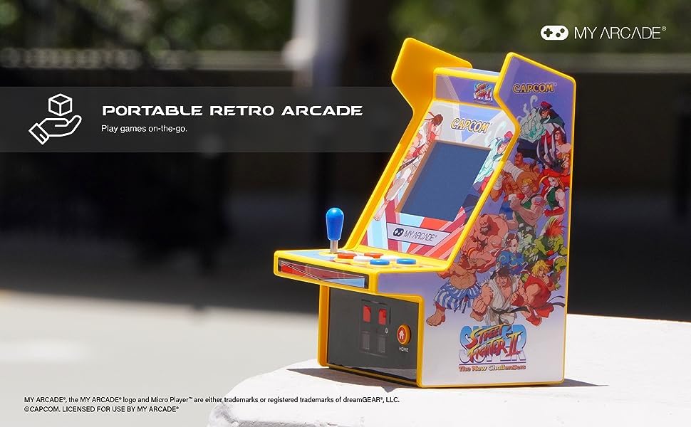 My Arcade Super Street Fighter II Micro Player Pro: Retro Arcades 2 Games in 1, Portable Game, 6.75