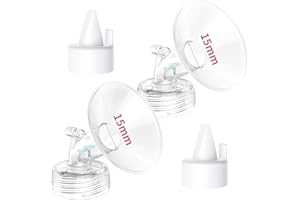 BALIME 15MM Flange and Duckbill Valve Set Compatible with Spectra S1 S2 9 Plus, Wide Mouth Breast Pump Replacement Parts, Multiple Size Options 13–30mm, Not Original Accessories