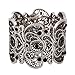 D EXCEED Vintage Metal Lace Pattern Etched Filigree Crystal Stretch Bangle Bracelet for Women 7