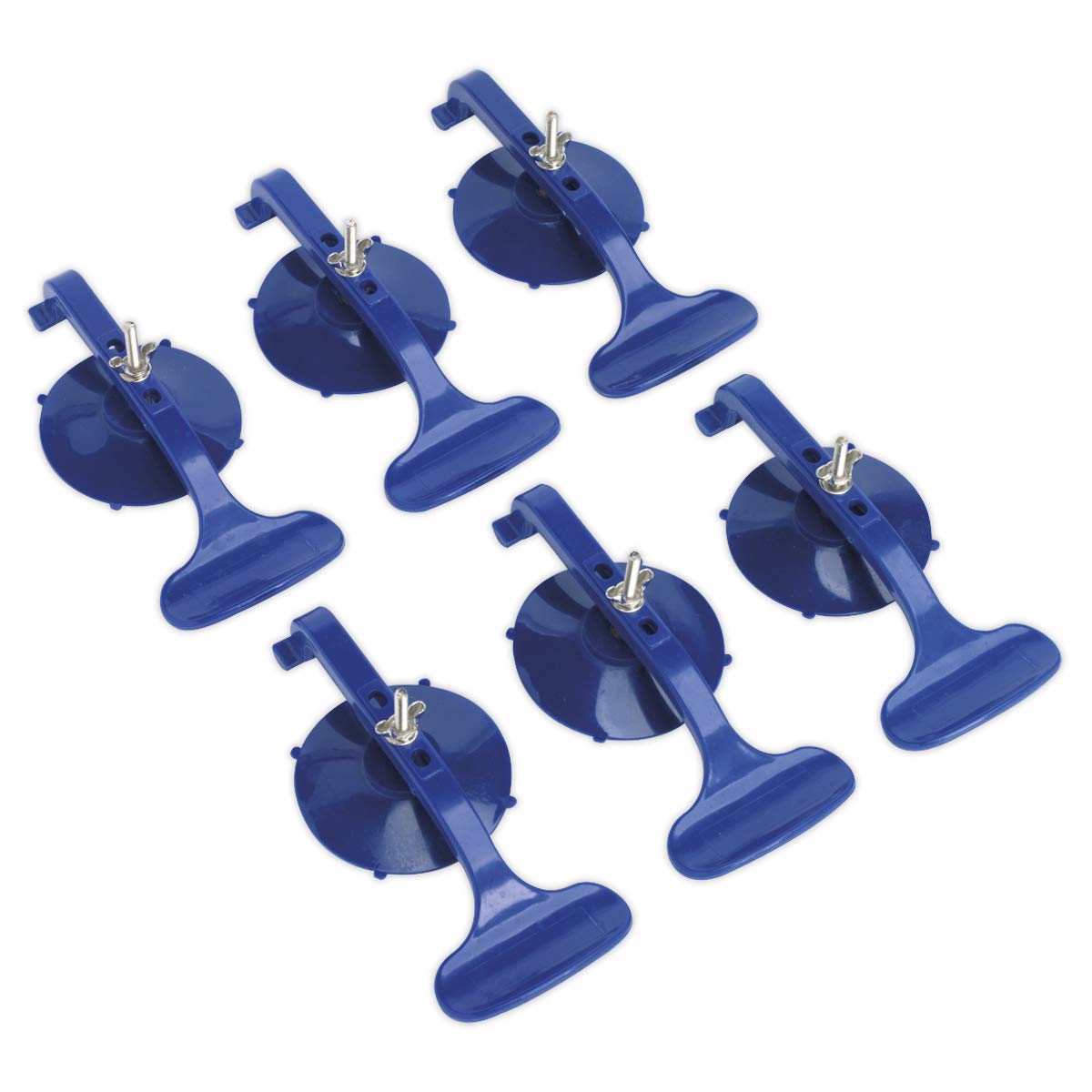 Sealey Suction Clamp Set, 81mm x 258mm x 193mm, Blue, 6 Pieces - RE006