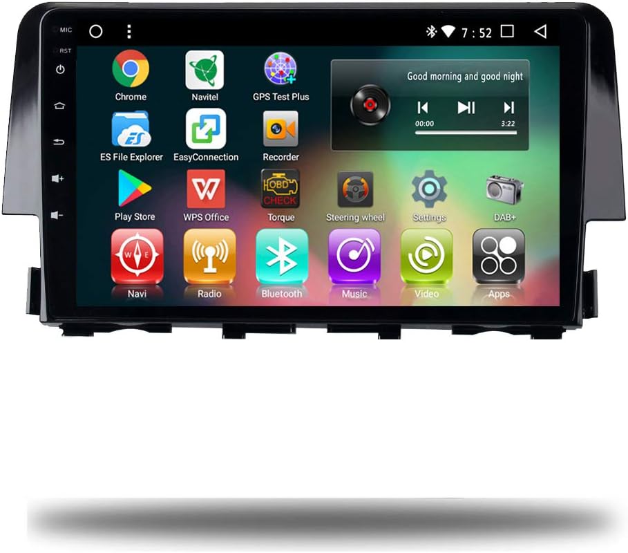 Android 8.1 IPS Car Radio GPS Player Navi for Honda Civic 2016-2018 in Dash Multimedia Video Head Unit with Bluetooth WiFi Stereo Navigation (Android 8.1 2/32G Civic 2016-2018)