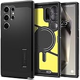 Spigen for Galaxy S24 Ultra Case, Tough Armor MagFit [Kickstand] [Compatible with MagSafe] [Military-Grade Protection] - Black