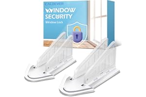 CALDEVER Sliding Door Lock for Kids Safety: 2 Pack Window Locks Child Proof Slide Glass Door Locks, Baby Proofing Closet Cabinet Patio Security Bar, No Drill Toddler Childproof Slider Door Window Stop