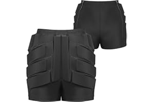 Cienfy Zip-on Zip-Off Protective Padded Shorts Hip Protection Butt Pads Impact Gear for Figure, Ice and Roller Skating Youth