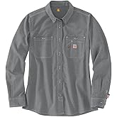 Carhartt Women's Flame Resistant Force Relaxed Fit Lightweight Long-Sleeve Button-Front Shirt