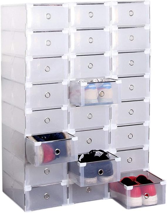 Organizzatore Scarpe Con 24 Scomparti | Scarpiera Impilabile Salvaspazio - Per Armadio, Guardaroba, 2 Pezzi - Foto 7