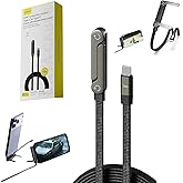 Invisible Holder Charger Cable with Stand, 2 in 1 Multi Nylon Braided Charging Cable, 240w Super Fast Charging with Folding P