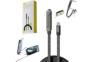 Invisible Holder Charger Cable with Stand, 2 in 1 Multi Nylon Braided Charging Cable, 240w Super Fast Charging with Folding P