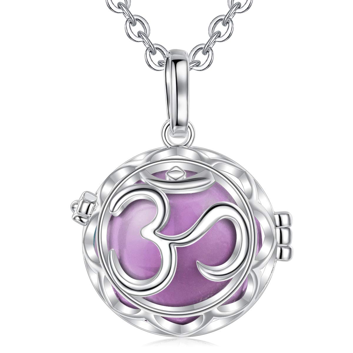 AEONSLOVE Chime Ball Pregnancy Pendant Necklace Ohm Music Wishing Bola Locket for Mom Baby Best Jewellery Gift