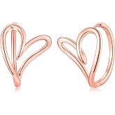 CERSLIMO Gold Heart Huggie Earrings for Women - Hypoallergenic 14K Gold Plated Heart Big Hoop Earrings Jewelry Gifts for Her Birthday Christmas