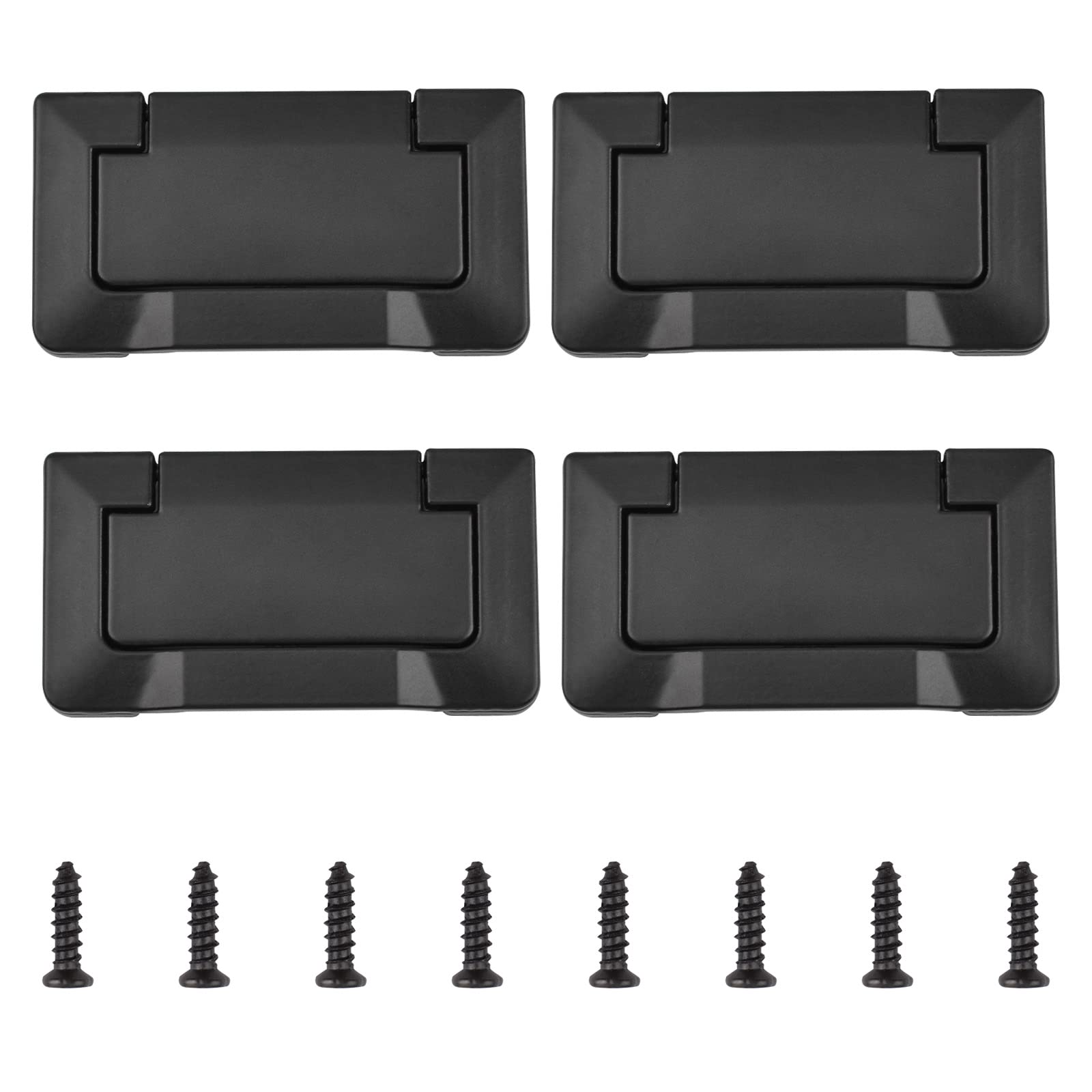 MOROBOR Pocket Doors Drawer Handle Flush Pull, 4pcs Hidden Concealed Furniture Handle with Screws Zinc Alloy Knobs for Cabinets, Closets, Drawers （Black） — image 1
