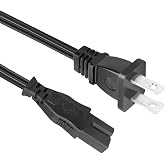 AC Power Cable 2 Prong Cord 8.2ft Replacement for Singer Sewing Machine | Replacement for Singer Quantum Stylist 9960, 9940, 7256, 7258 Sewing Machine