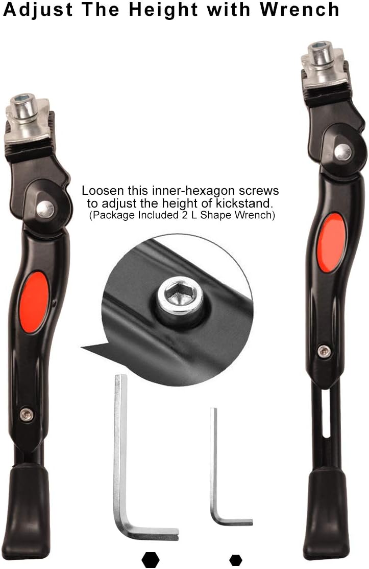 SEISSO Bike Kickstands Center Mount for 16 18 20 22 Inch Bicycles Adjustable Aluminum Alloy Kickstands for Mountain Bike Road Bicycles Kids Adult : Home Improvement