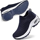 STQ Walking Shoes for Women Slip On Shoes with Arch Support Lightweight Cushioned Sock Sneakers