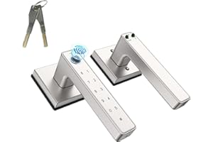 KENRONE Fingerprint Door Lock with Handle,Keyless Entry Door Lock with keypad,Smart Door Knob for Home,Storage,Bedroom,Office,Hotel,Garage