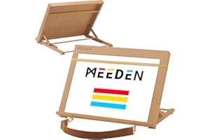 MEEDEN Desk Easel Portable Art Stand: A3 Table Top Easel with Shoulder Belt - 5-Position Adjustable Desktop Drawing Sketching
