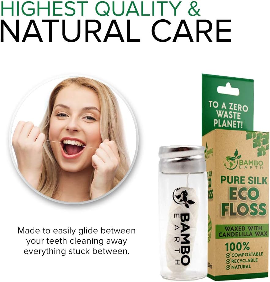Biodegradable Mint Dental Tooth Lace Floss with Refillable & Reusable Container Holder - Image 5