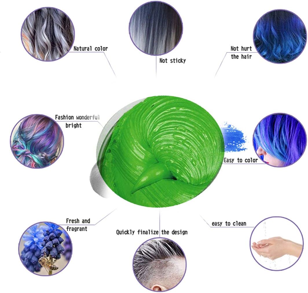 Hair Colour Wax One-time Temporary Modeling Natural Colour Hair Dye Wax,Natural Matte Hairstyle for party,Cosplay,Masquerade,Nightclub,Halloween - Image 3