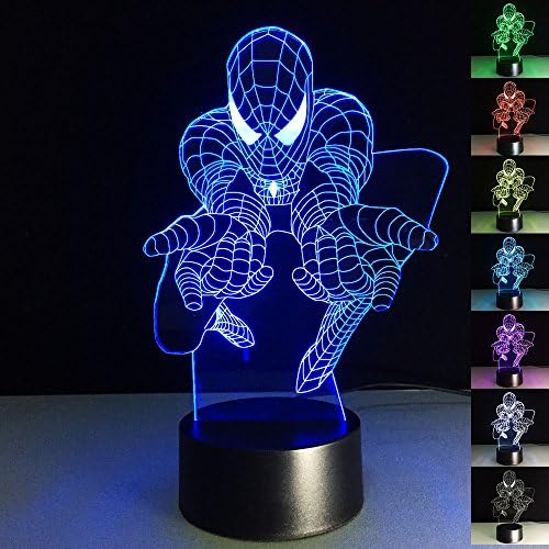 Super Hero Spader Man 3D LAMP Optical Illusion Light Lamp Table Lamp 3D Night Light Desk Lamp NIGHTLIGHT Personalized Birthday GIFT Home Decor Modern Lamp USB no batteries Cool