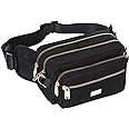 Banbituy Extra Large Fashion Fanny Pack for Men Women, Waist Bag for Waterproof Hiking Running Biking Gym Outdoor Sports Travel Belt Bag (Black)