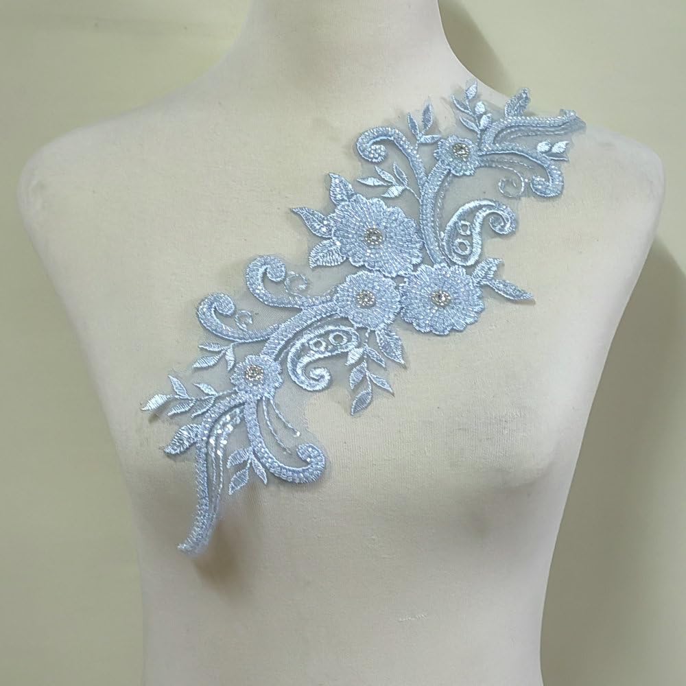 3D Beaded Lace Applique Light Luxury Clothing