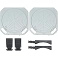 Four-Wheel Alignment Tool Turntable, Rotatable, High-Strength, Including Free Transition Bridge And Thrust Block, A Pair Of Aluminum Turntables Four-Wheel Alignment 360° Rotating Turntable 345mm