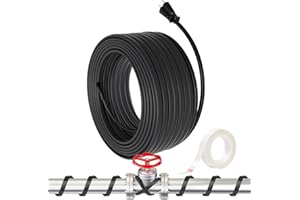 HEATIT 8HTR1 Roof & Gutter Snow De-Icing Kit, Industrial Grade Self-Regulating Heat Cable,Pipe Heat Cable for Water Pipe Free