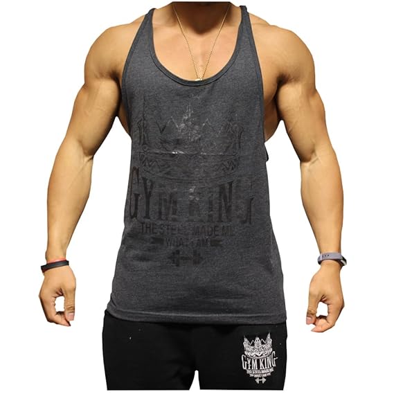 Gym King Stringer Tank Top Bodybuilding Tank The Steel Made me What i am, Gymking