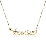 Turandoss Veronica Necklace, 14K Gold Plated Name